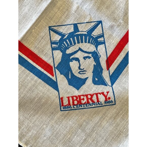 Commemorative Statue Of Liberty Centennial 1986 Cotton Handkerchief With Save Me - Picture 6 of 8